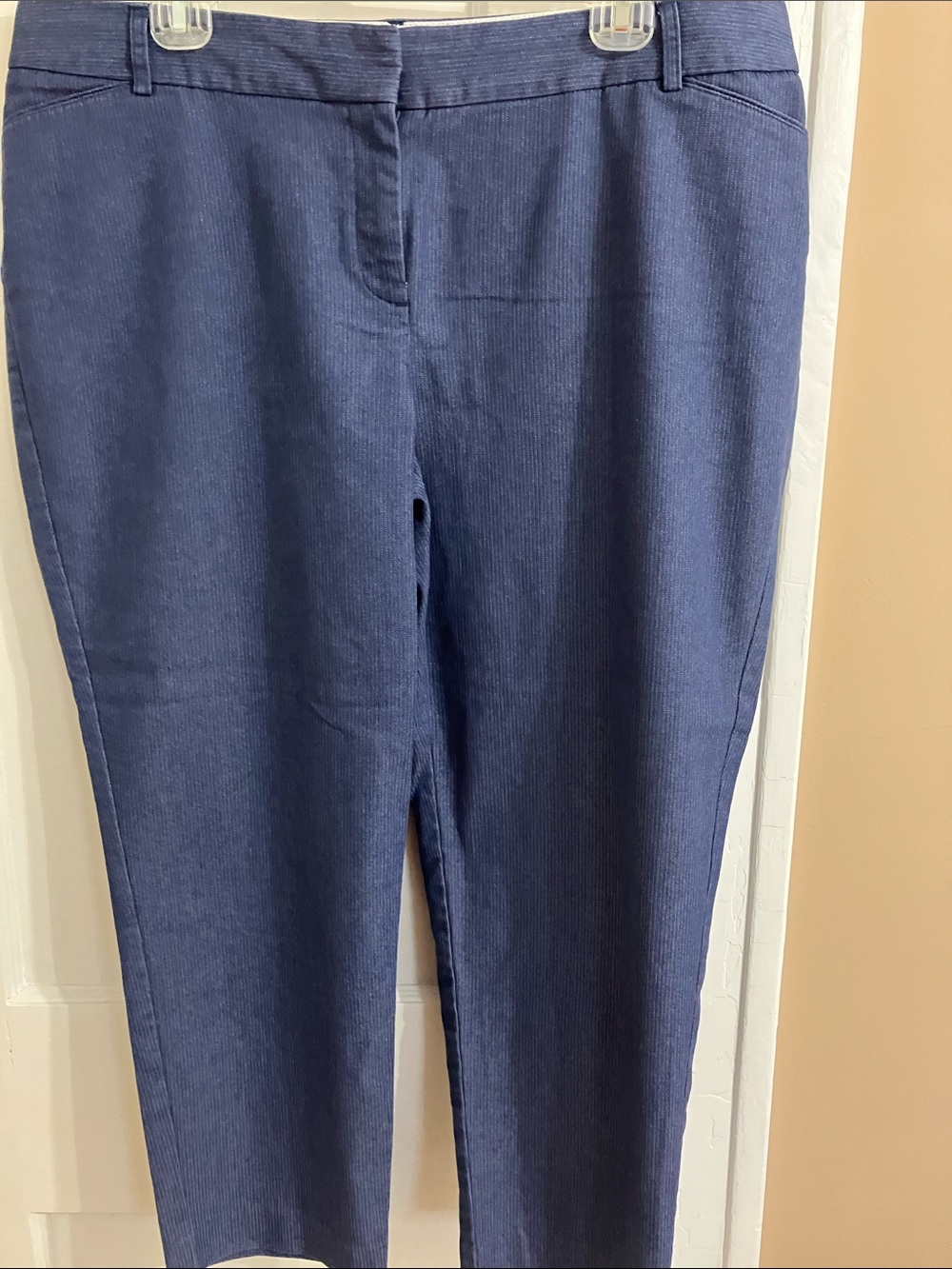 Van Heusen Dark Blue Cropped Straight-Leg Pants